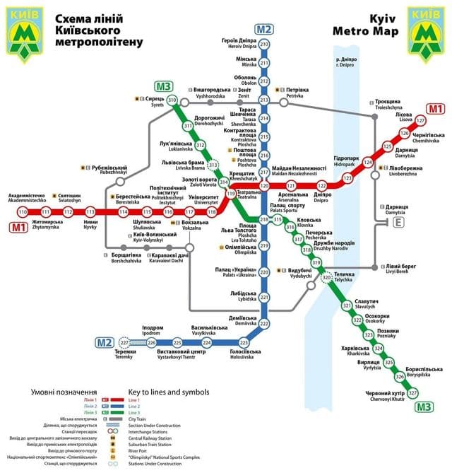 Mapa de la estación de metro de Kiev