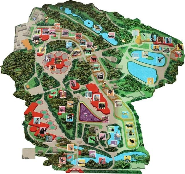 Mapa del parque zoológico de Kiev
