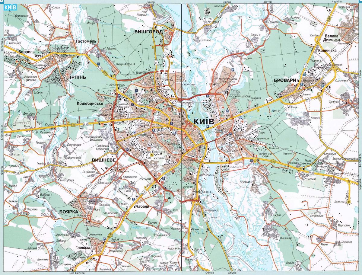Mapa de carreteras de Kiev