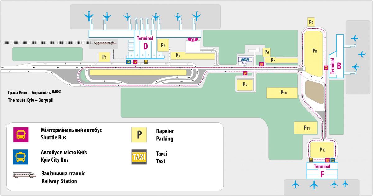 Mapa de la terminal del aeropuerto de Kiev